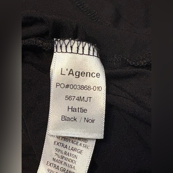 L'AGENCE Hattie Long Sleeve Black One-Shoulder Top size XL NWT - Picture 8 of 13